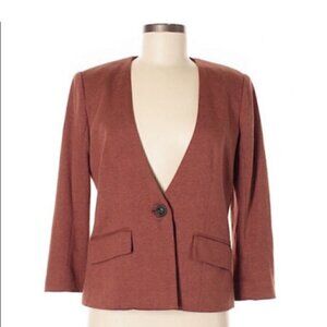 Anthropologie Cartonnier Rust Orange One Button Blazer Jacket Size Small